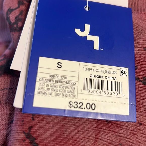 JoyLab Crushed Berry Relaxed Fit Sweatshirt & Mid-Rise Terry Jogger Pants Set - Picture 6 of 9